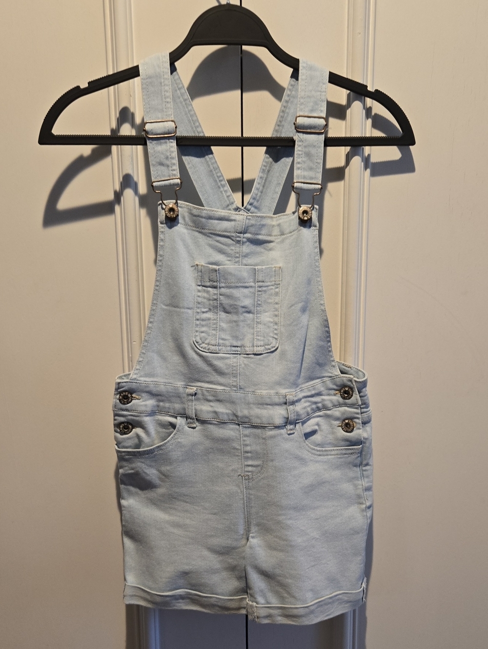 YMI Light Blue Kids Denim Overall Shorts